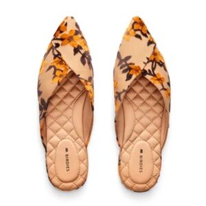 Birdies Cream and Orange Flats with Bow Detail